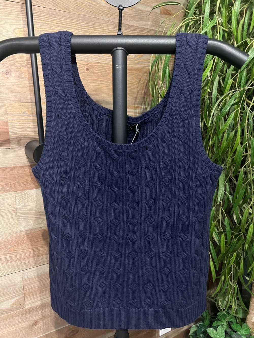 Lauren Ralph Lauren Navy Cable Knit Tank Top